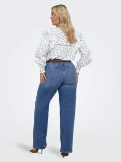 CARJULLES Mittlere Taille Weiter Beinschnitt Jeans