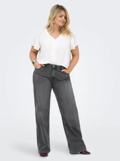 CARJULLES Mittlere Taille Weiter Beinschnitt Jeans