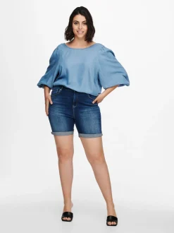 CARLAOLA Hohe Taille Skinny Fit Jeans-Shorts