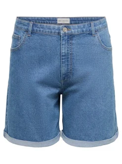 CARLAURA Hohe Taille Straight-Fit denim shorts