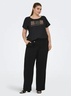 CARSANIA Normal geschnitten Hose mit weitem Beinschnitt