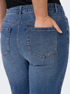 CARSNOW Hohe Taille Gerade geschnitten Jeans