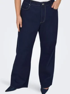 CARSNOW Hohe Taille Weiter Beinschnitt Jeans