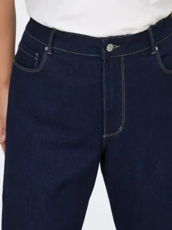 CARSNOW Hohe Taille Weiter Beinschnitt Jeans