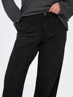 CARSNOW Hohe Taille Weiter Beinschnitt Jeans