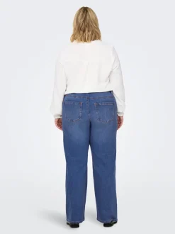 CARSNOW Hohe Taille Weiter Beinschnitt Jeans