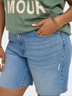 CARTOKYO Hohe Taille Normal geschnitten Jeans-Shorts