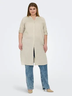 CARTOKYO Leinen Midikleid