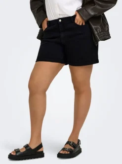 CARVEGA Hohe Taille Normal geschnitten Jeans-Shorts