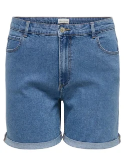 CARVEGA Hohe Taille Normal geschnitten Jeans-Shorts