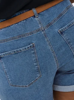 CARVEGA Hohe Taille Normal geschnitten Jeans-Shorts