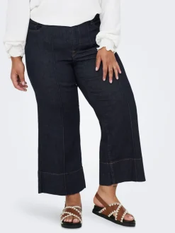 CARWILLY Hohe Taille Weiter Beinschnitt Verkürzt Jeans