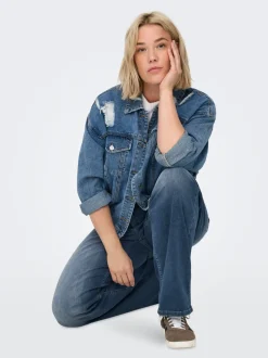 CARWILLY Hohe Taille Weiter Beinschnitt Jeans