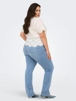 CARWILLY Hohe Taille Gerade geschnitten Jeans