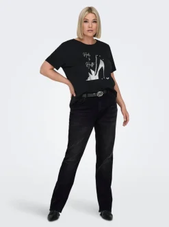 CARWILLY Hohe Taille Gerade geschnitten Jeans