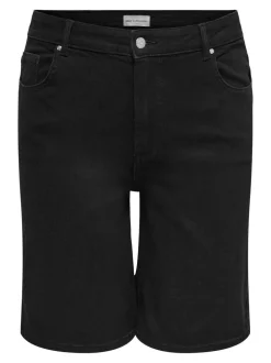 CARWILLY Hohe Taille Weiter Beinschnitt Jeans-Shorts