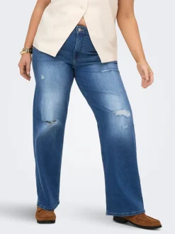 CARWILLY Hohe Taille Weiter Beinschnitt Jeans