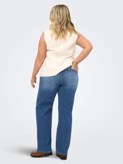 CARWILLY Hohe Taille Weiter Beinschnitt Jeans