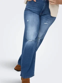 CARWILLY Hohe Taille Weiter Beinschnitt Jeans