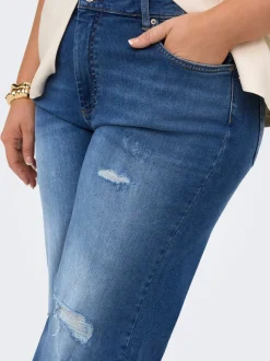 CARWILLY Hohe Taille Weiter Beinschnitt Jeans