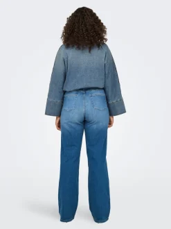 CARWILLY Hohe Taille Weiter Beinschnitt Jeans