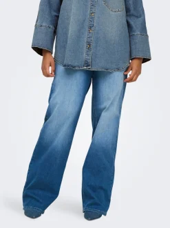 CARWILLY Hohe Taille Weiter Beinschnitt Jeans