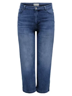 CARWILLY Hohe Taille Weiter Beinschnitt Verkürzt Jeans