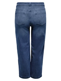 CARWILLY Hohe Taille Weiter Beinschnitt Verkürzt Jeans