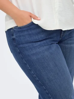 CARWILLY Hohe Taille Weiter Beinschnitt Verkürzt Jeans
