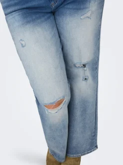 CARWILLY Hohe Taille Weiter Beinschnitt Jeans
