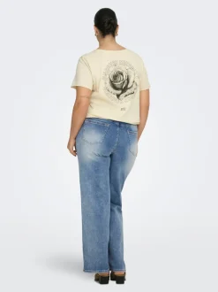 CARWILLY Hohe Taille Weiter Beinschnitt Jeans