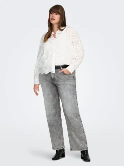 CARWILLY Hohe Taille Weiter Beinschnitt Jeans