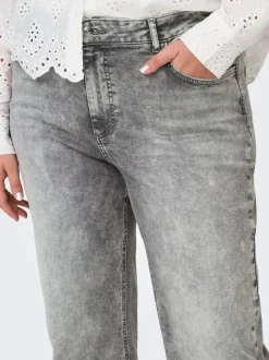 CARWILLY Hohe Taille Weiter Beinschnitt Jeans
