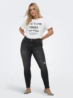CARWILLY Mittlere Taille Skinny Fit Knöchellang Jeans