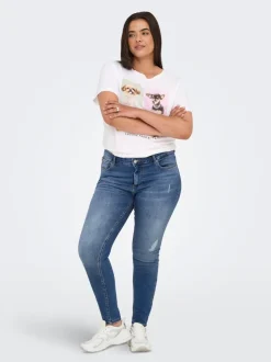 CARWILLY Mittlere Taille Skinny Fit Knöchellang Jeans