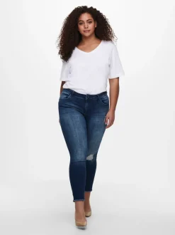 CARWILLY Mittlere Taille Skinny Fit Knöchellang Jeans