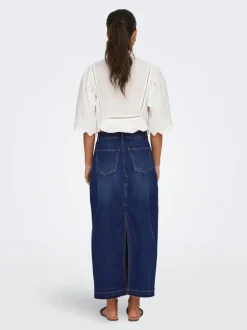 JDYBELLA Denim Jeansrock Langer Rock