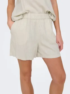 JDYCAYA Hohe Taille Normal geschnitten Leinen Shorts