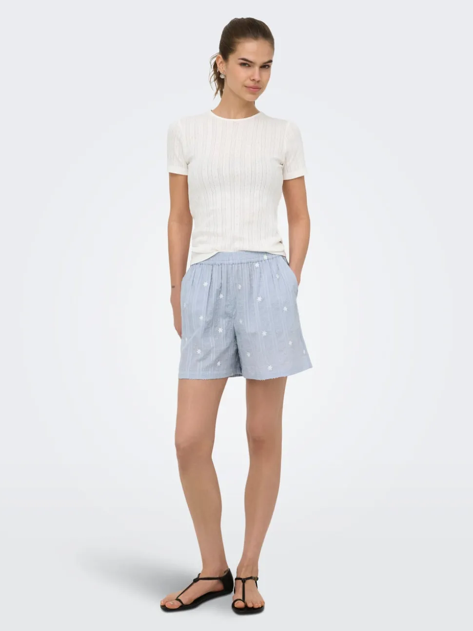 JDYFIA Hohe Taille Normal geschnitten Lässige Shorts