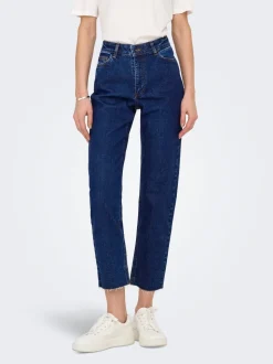 JDYLULLU Hohe Taille Gerade geschnitten Knöchellang Jeans