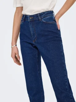JDYLULLU Hohe Taille Gerade geschnitten Knöchellang Jeans