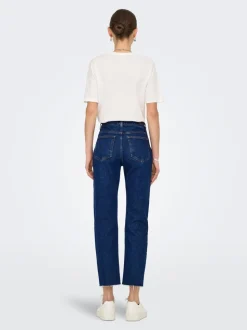 JDYLULLU Hohe Taille Gerade geschnitten Knöchellang Jeans