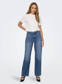 JDYMAYA Hohe Taille Weiter Beinschnitt Jeans