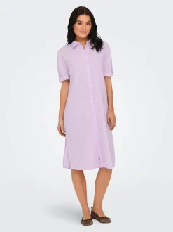 JDYMILA Leinen Midikleid