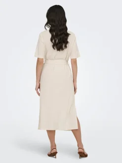 JDYMILAN Leinen Midikleid