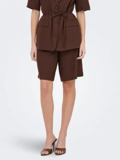 JDYNAOMI Mittlere Taille Locker geschnitten Leinen Bermuda Shorts