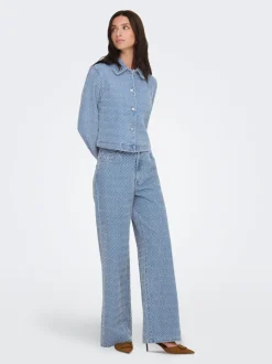 JDYNICO Hohe Taille Weiter Beinschnitt Jeans