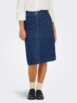 JDYOLIVIA Denim Jeansrock Langer Rock