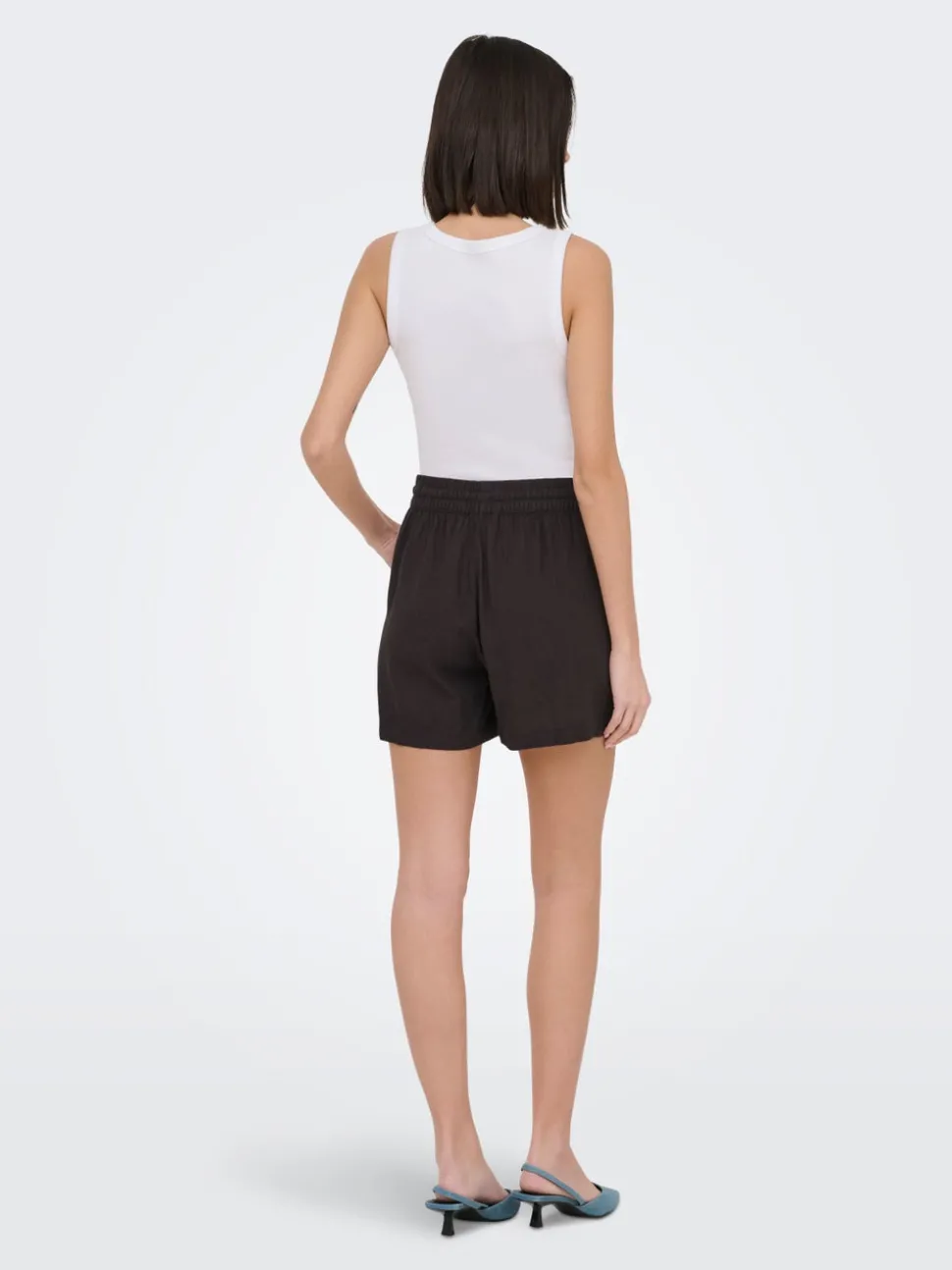 JDYSAY Hohe Taille Normal geschnitten Leinen Shorts
