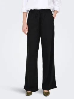 JDYSAY Locker geschnitten Leinen Hose mit weitem Beinschnitt